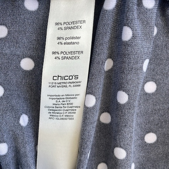 Chico's Black and White Ruched Ankle-Length Polka Dot Pants 00 - Picture 12 of 12